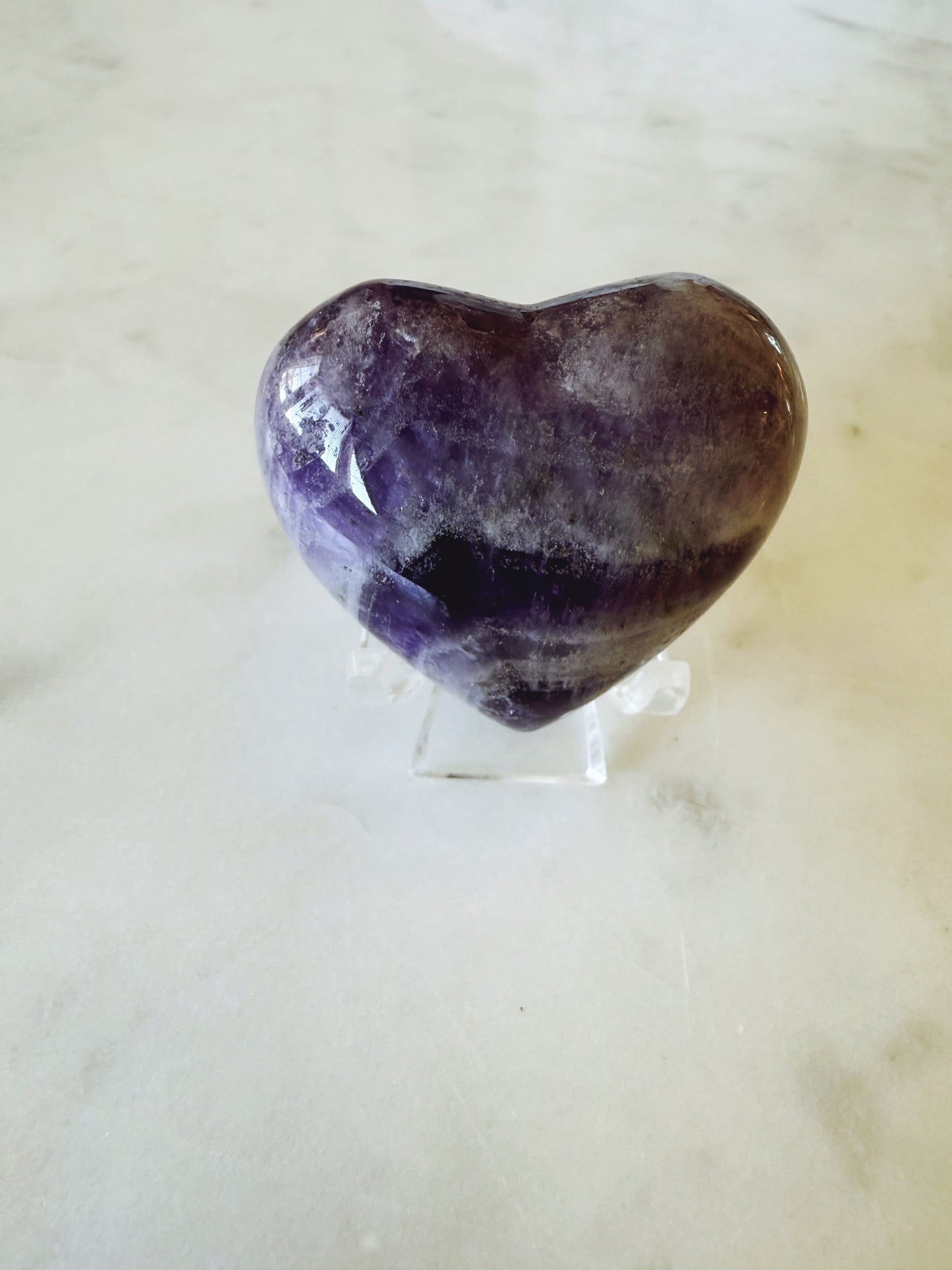 Chevron Amethyst Puffy Heart