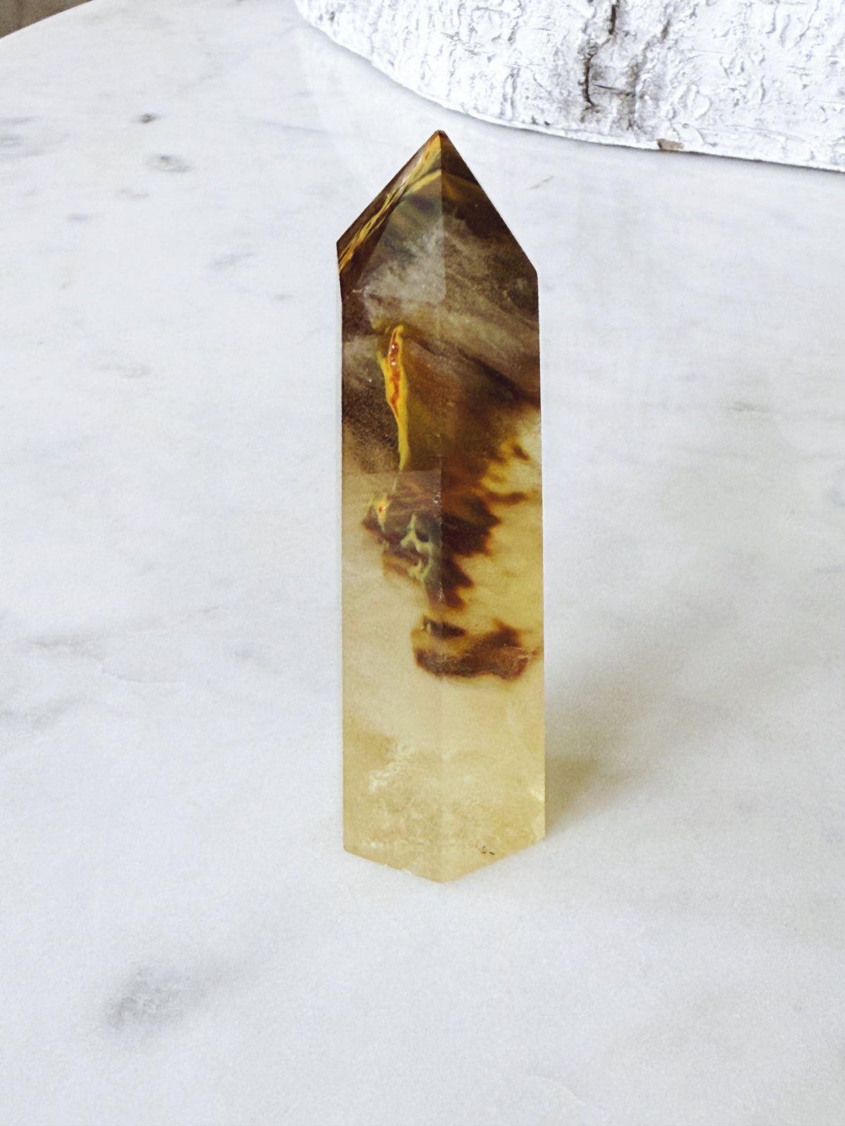 Yellow Tiger Skin Quartz Tower