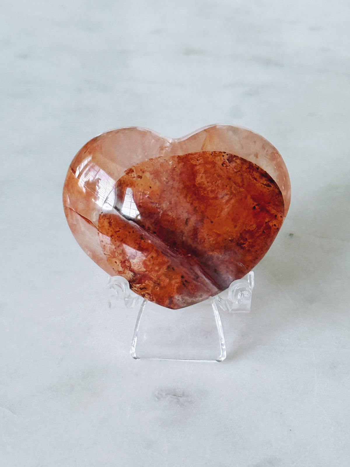 Fire Quartz Crystal Heart