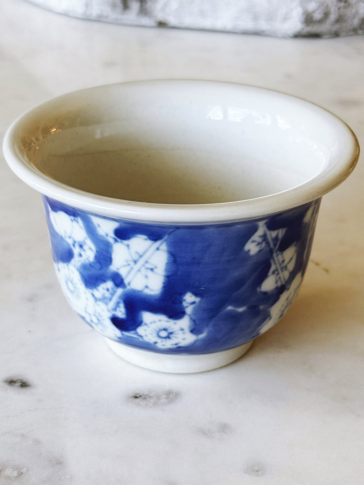 Blue White FLORAL Ceramic Planter 3"