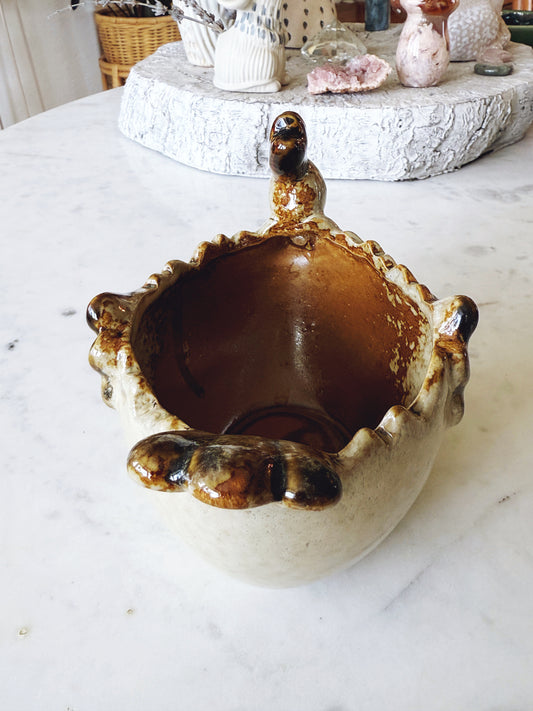 Handmade Chicken Planter Bowl 4"