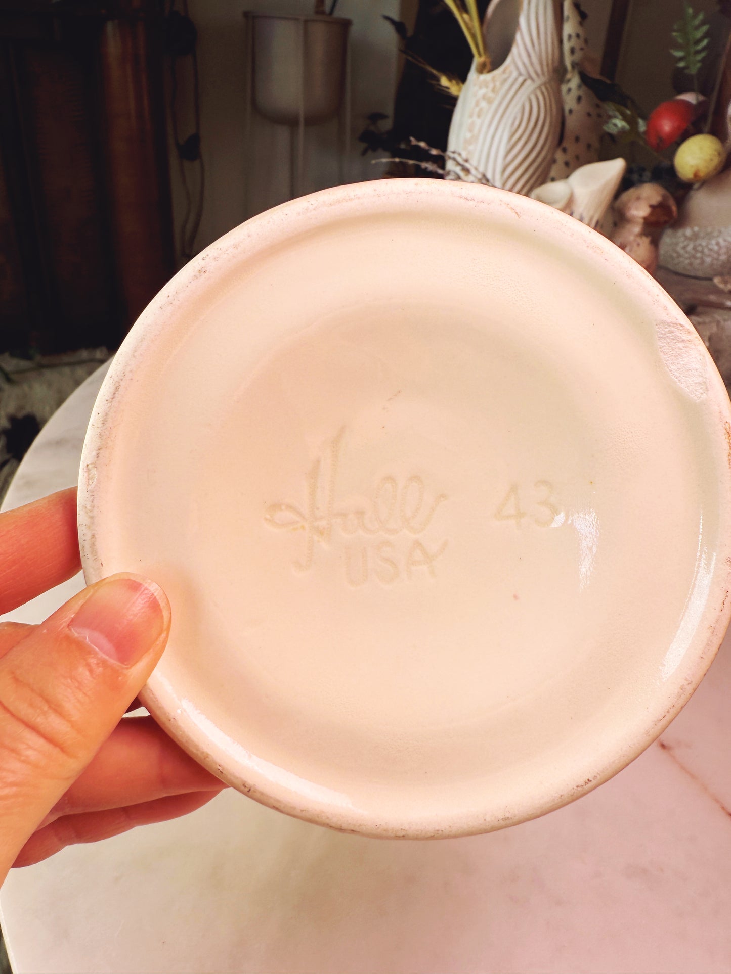 Vintage Hull Pottery #43 Pink Rose Planter