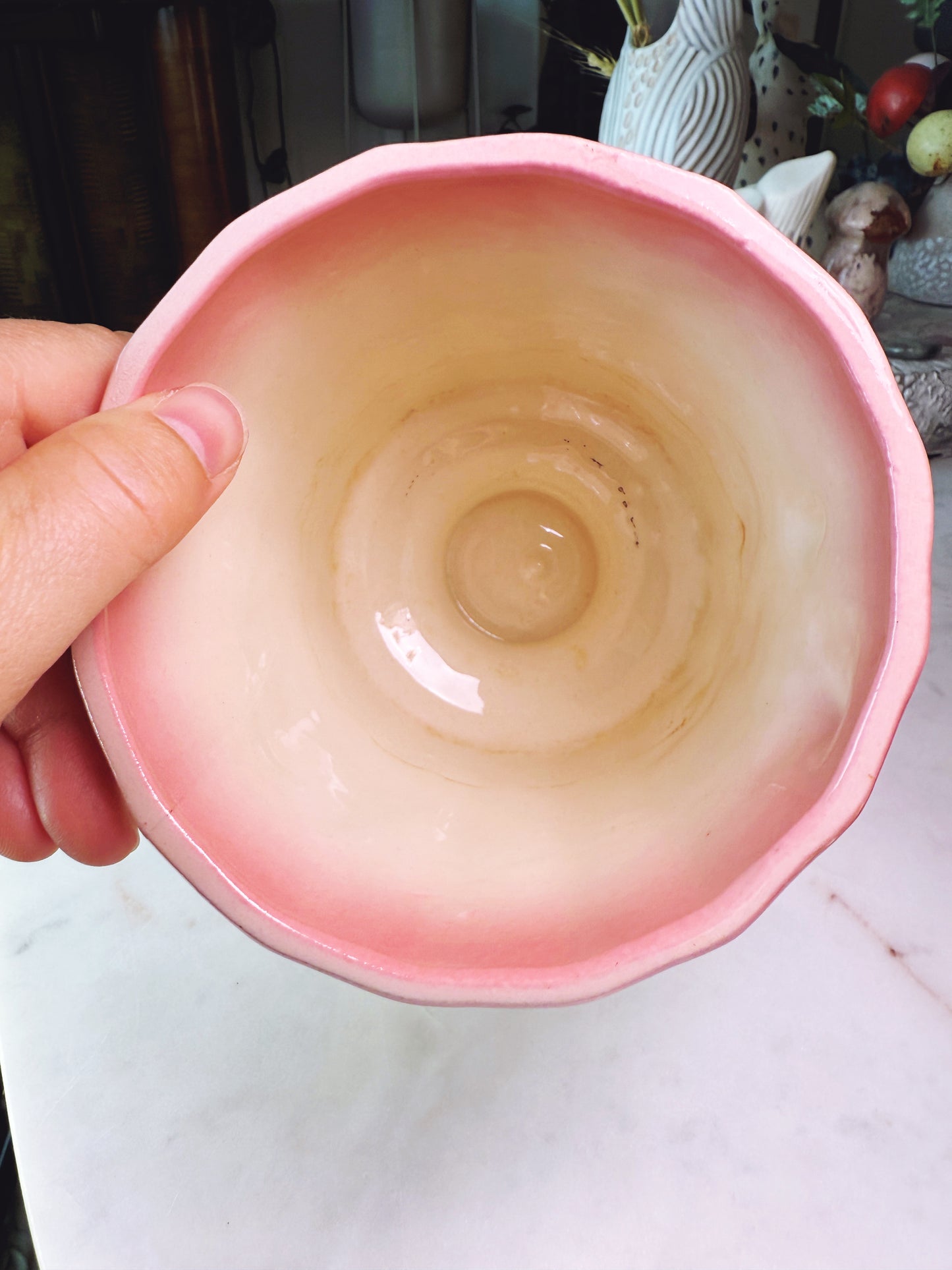 Vintage Hull Pottery #43 Pink Rose Planter