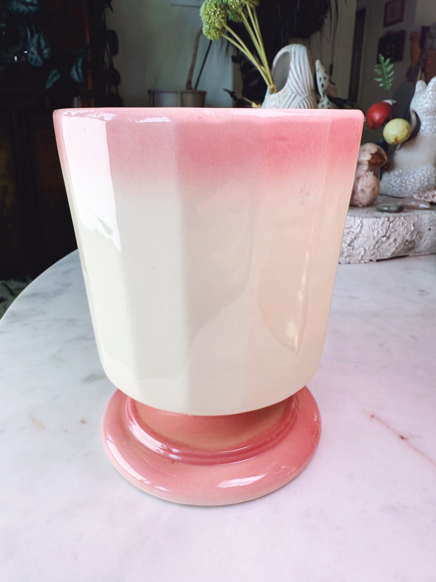 Vintage Hull Pottery #43 Pink Rose Planter