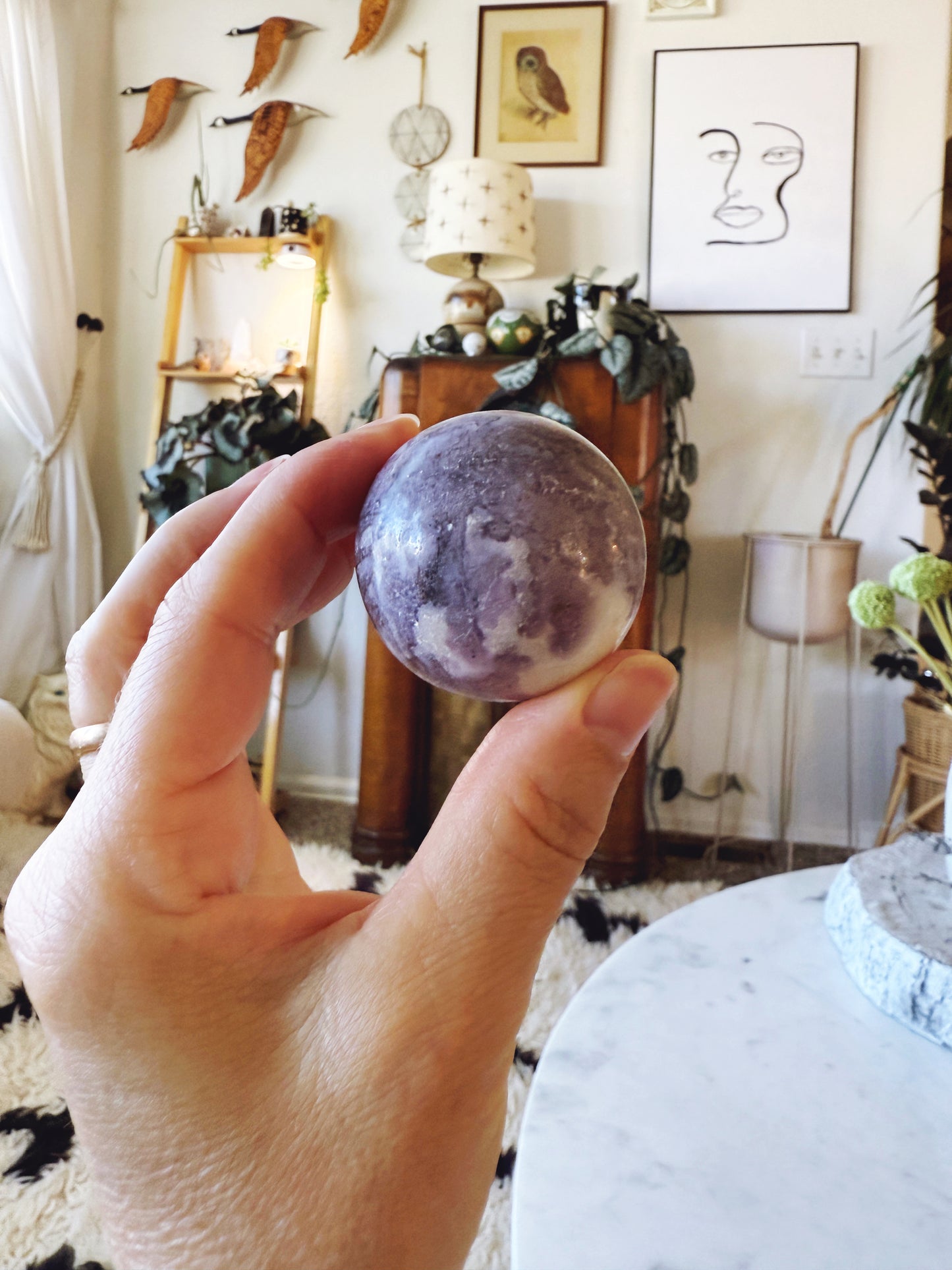 Lepidolite Crystal Sphere