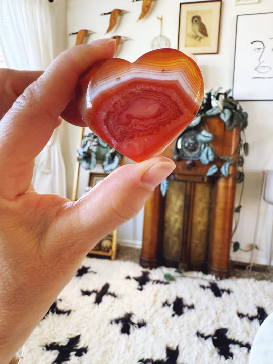 Carnelian Agate Puffy Heart