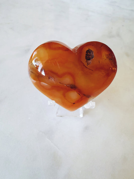 Carnelian Agate Puffy Heart