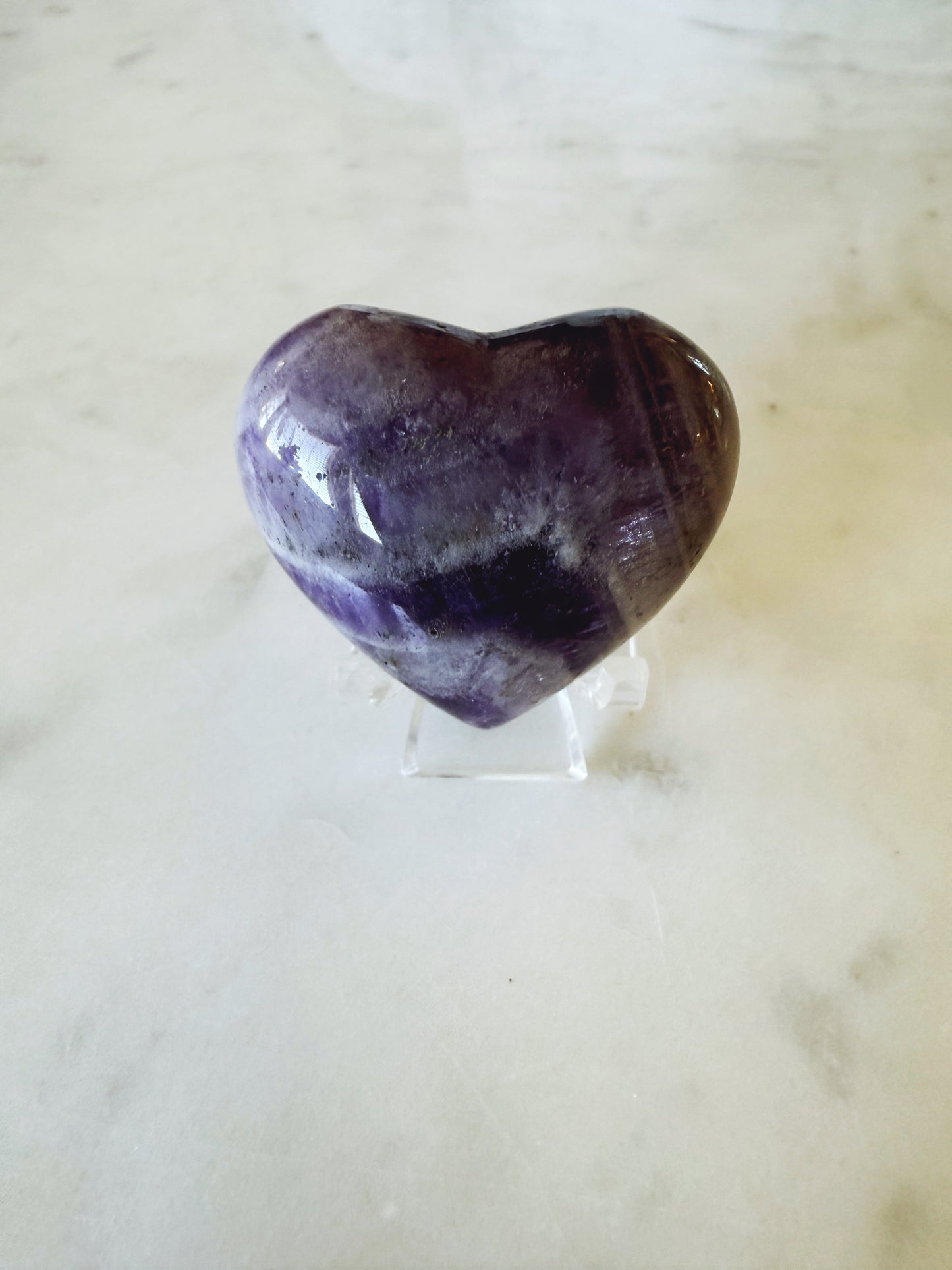 Chevron Amethyst Puffy Heart