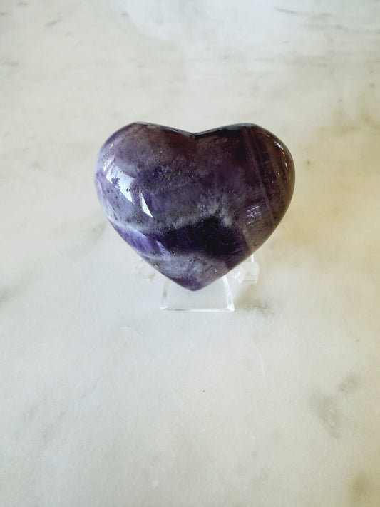 Chevron Amethyst Puffy Heart