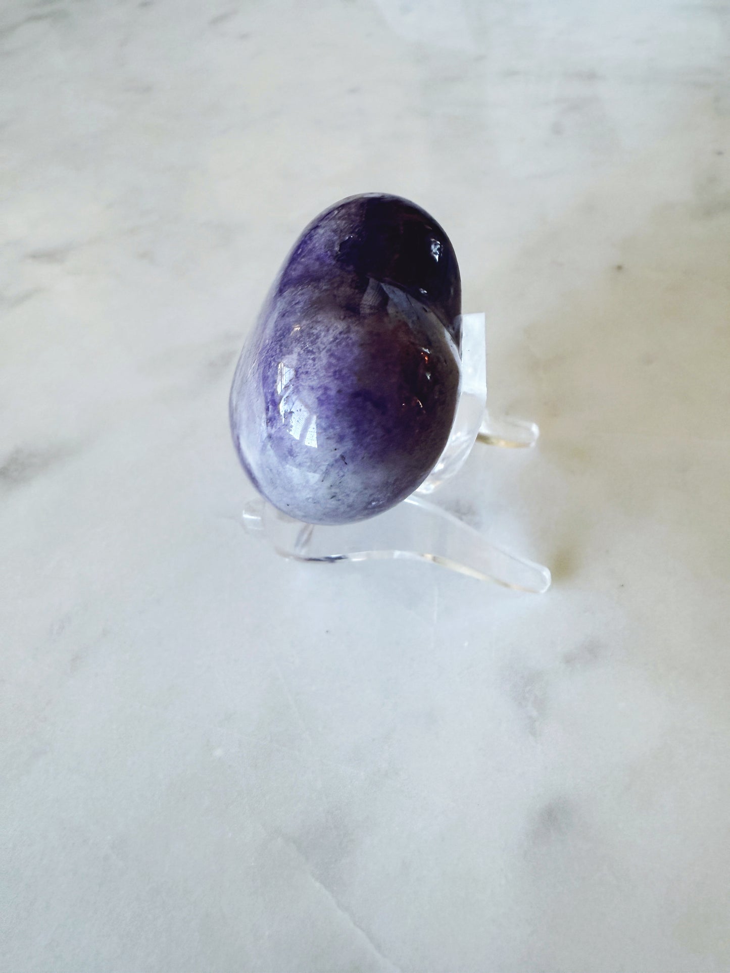 Chevron Amethyst Puffy Heart