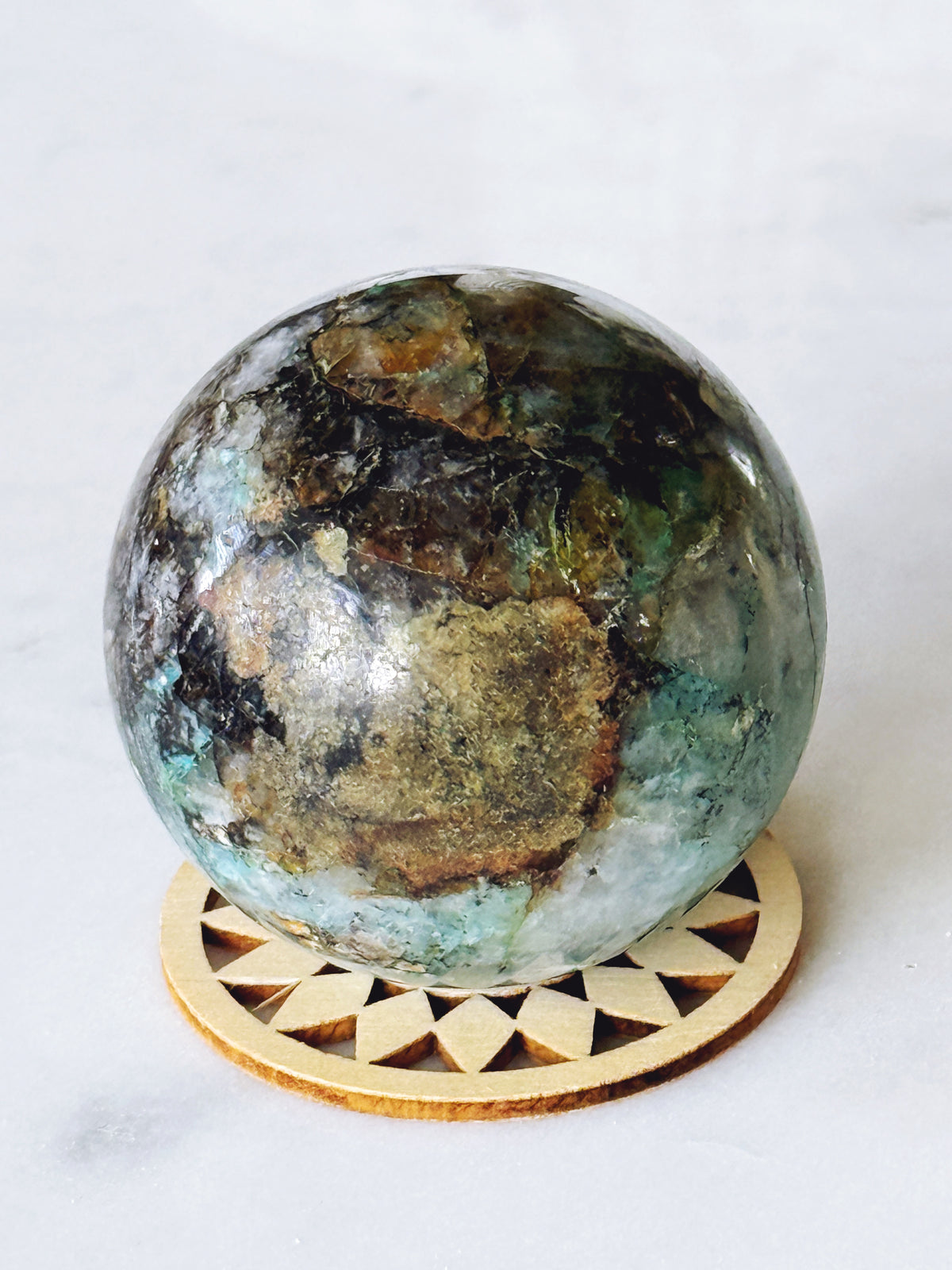 Quantum Quattro Chrysocolla Crystal Sphere