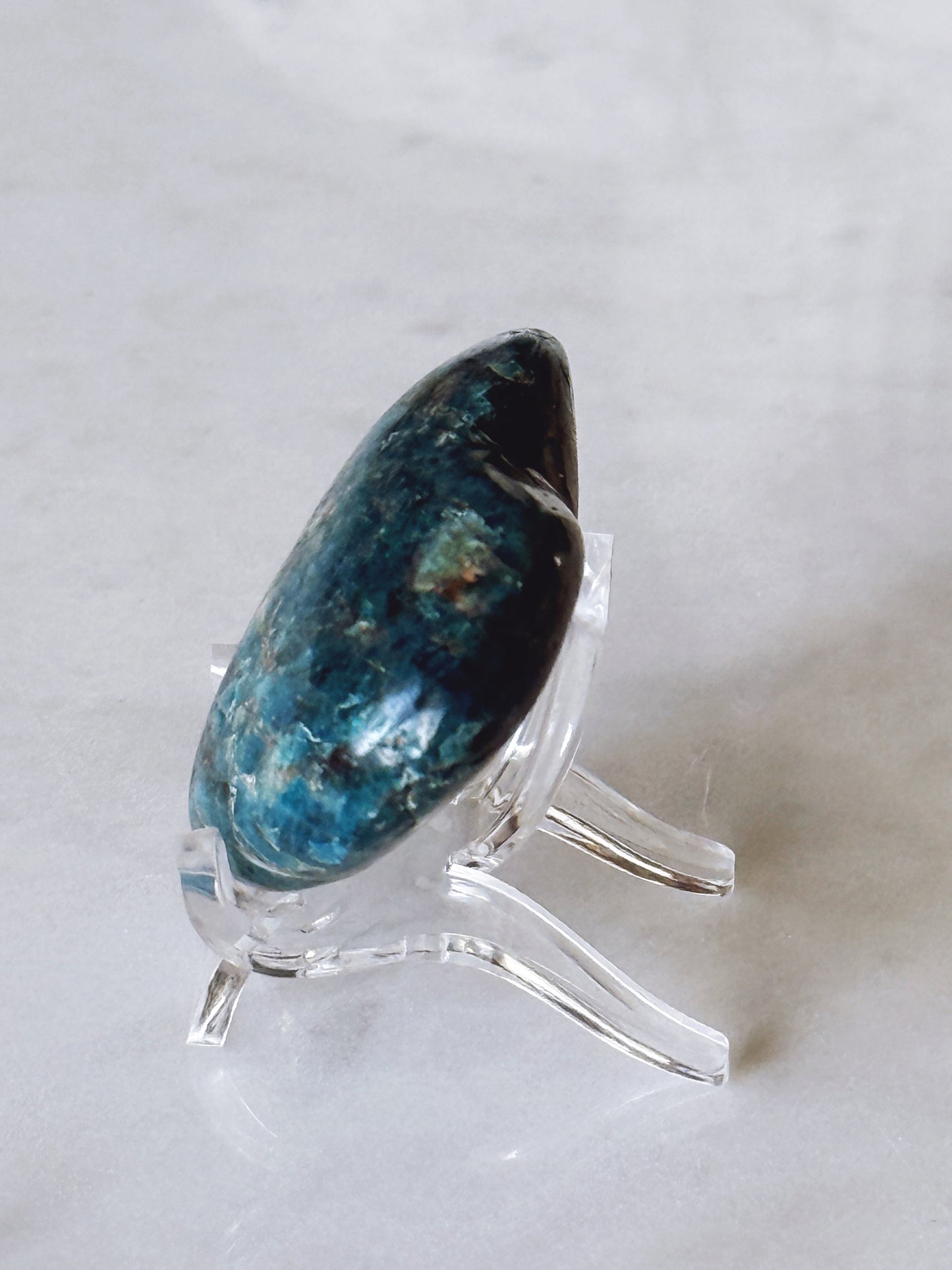 Blue Apatite Crystal Puffy Heart