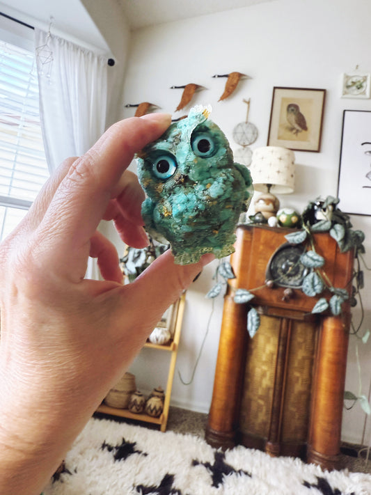 Owl Figurine Turquoise