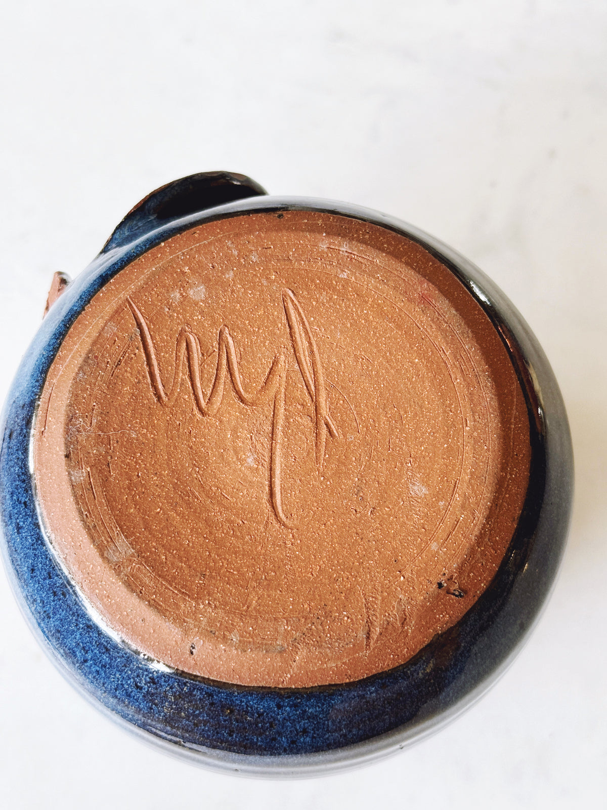 Handmade Blue Ceramic Leaf Candle Holder Cover Pot