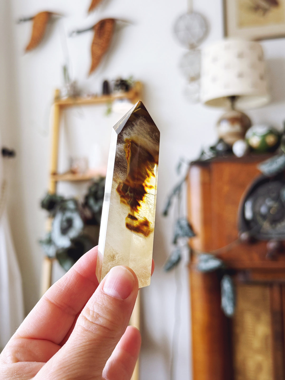 Yellow Tiger Skin Quartz Tower