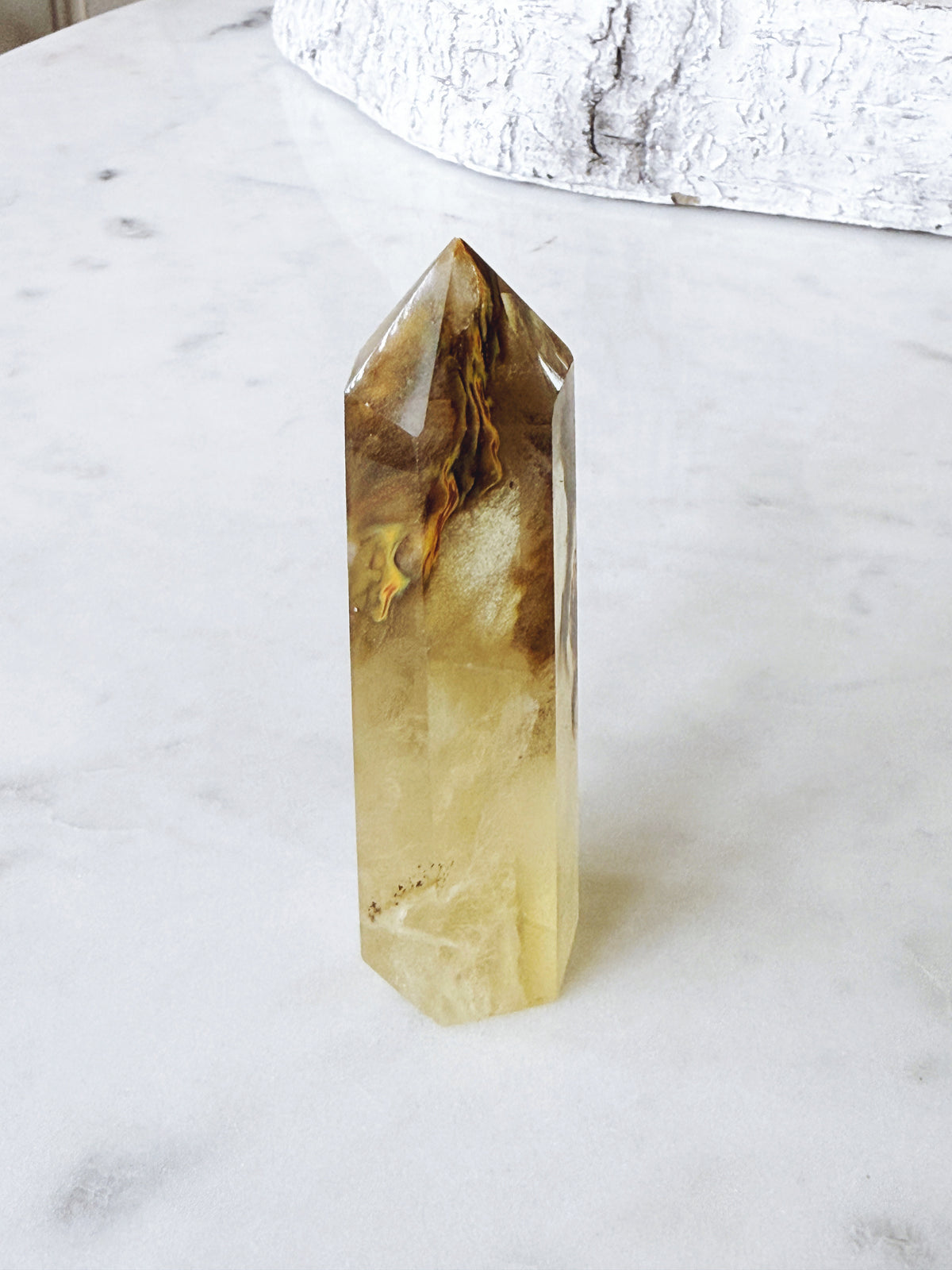 Yellow Tiger Skin Quartz Tower
