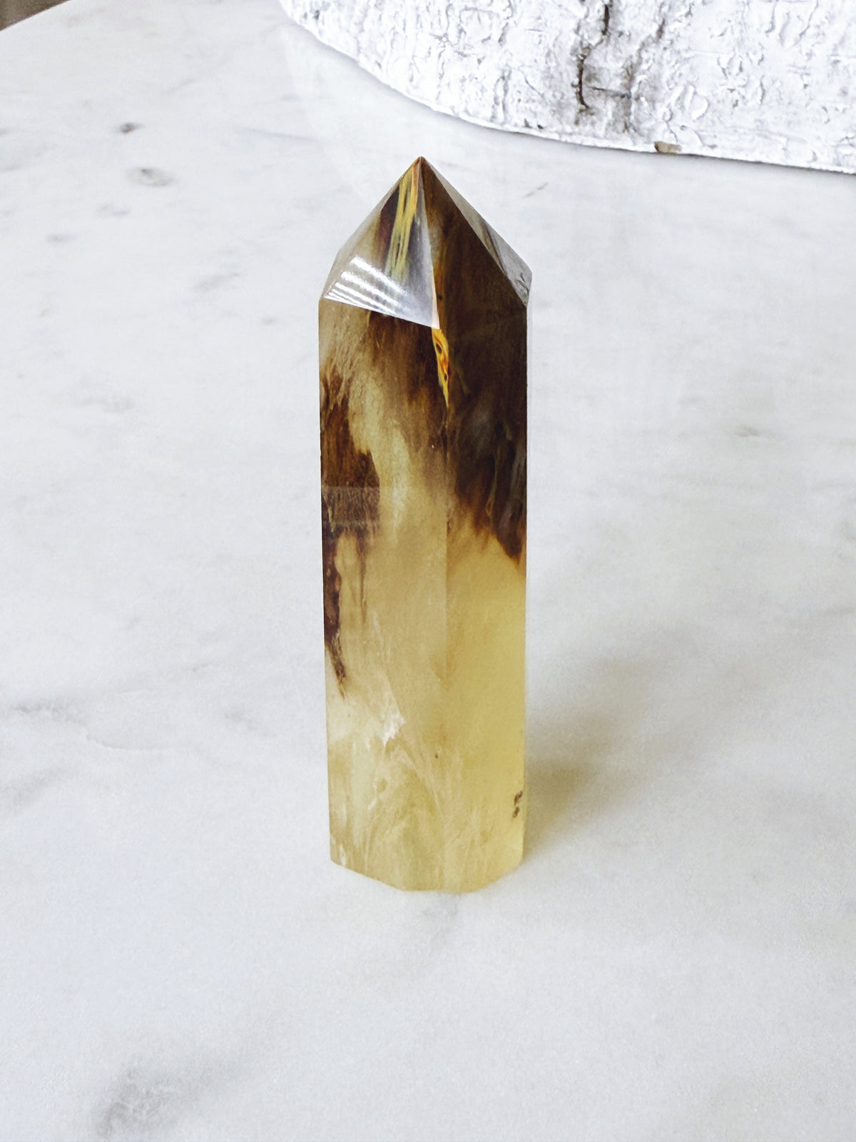 Yellow Tiger Skin Quartz Tower
