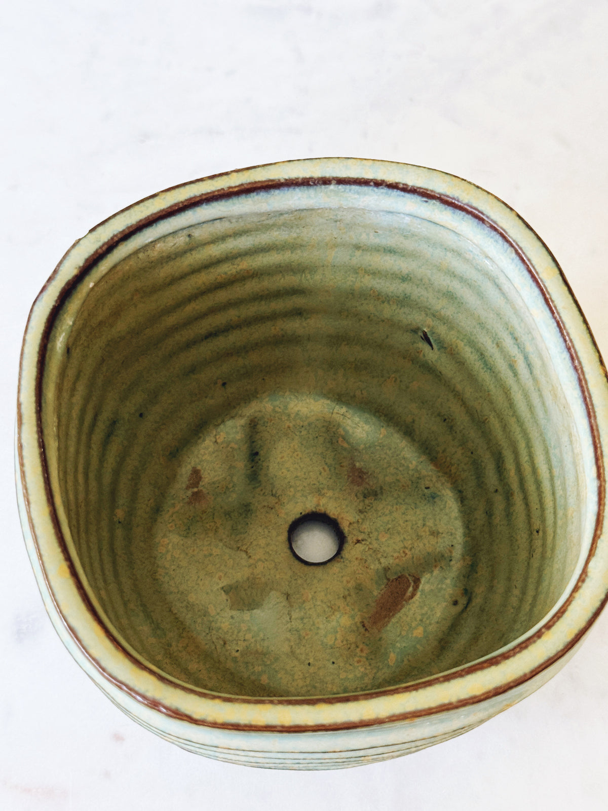 Handmade Green Ceramic Pottery Planter