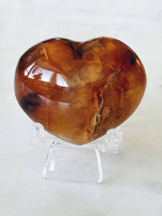 Red Carnelian Agate Puffy Heart