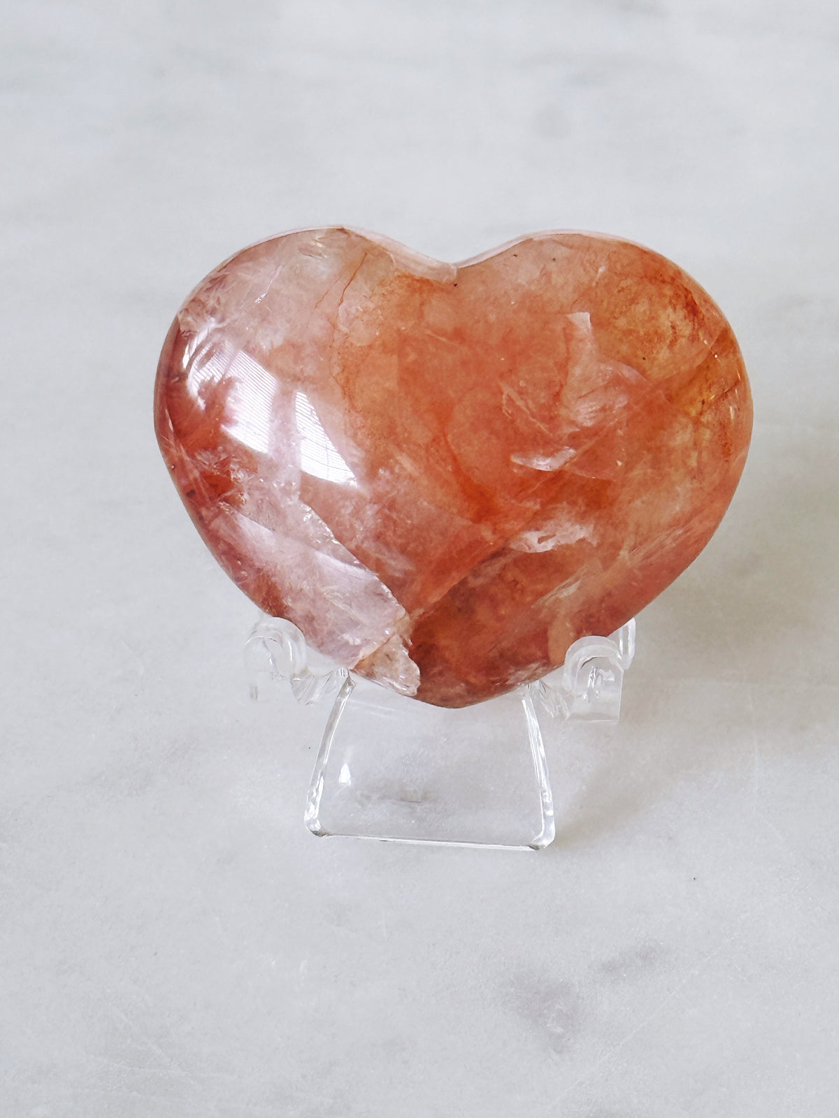 Fire Quartz Crystal Heart