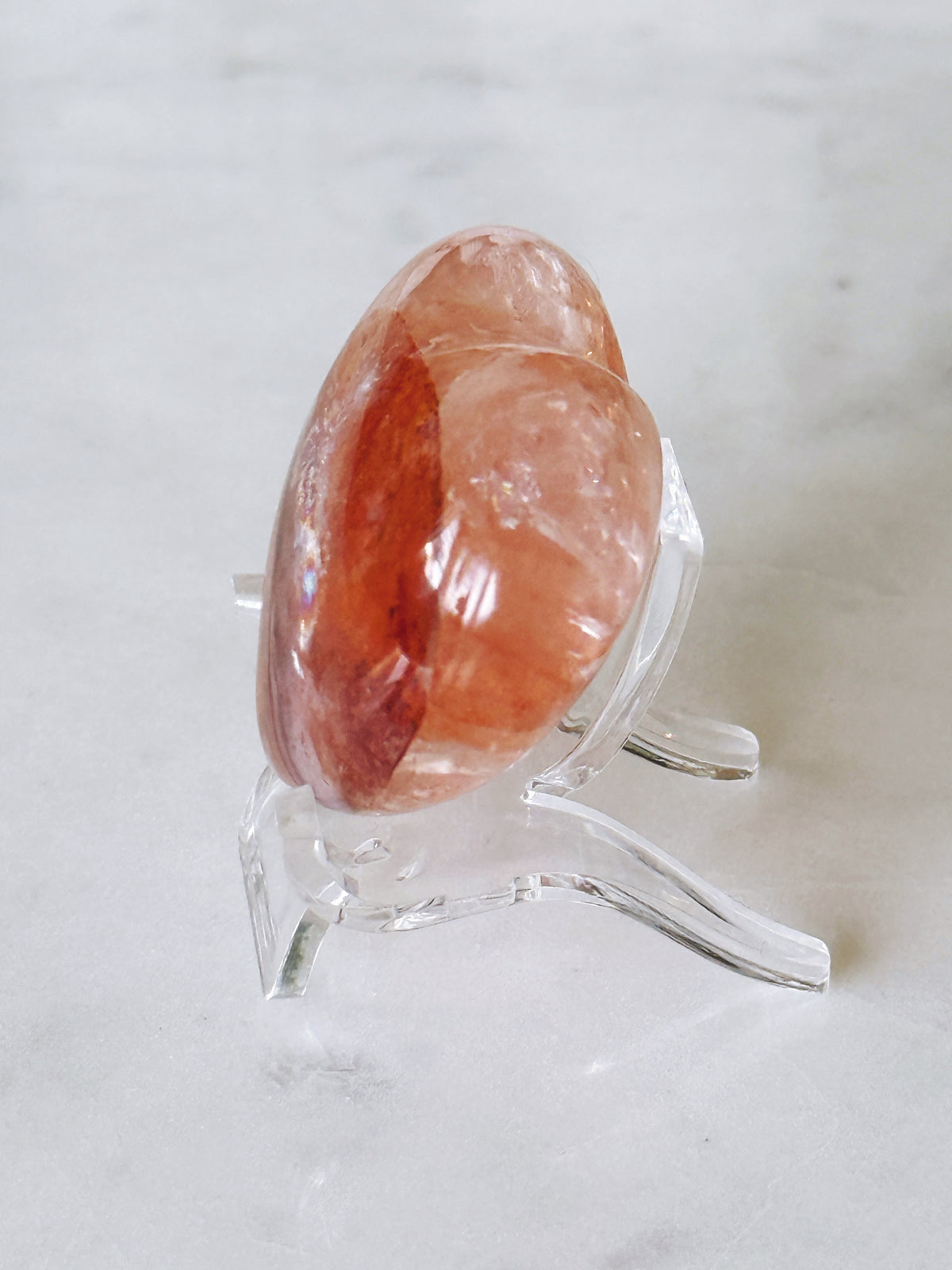 Fire Quartz Crystal Heart