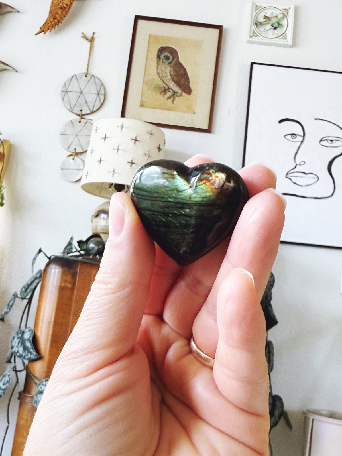 Labradorite Crystal Heart