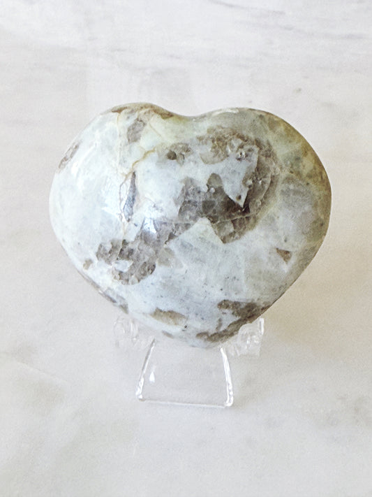 Green Moonstone Garnierite Heart