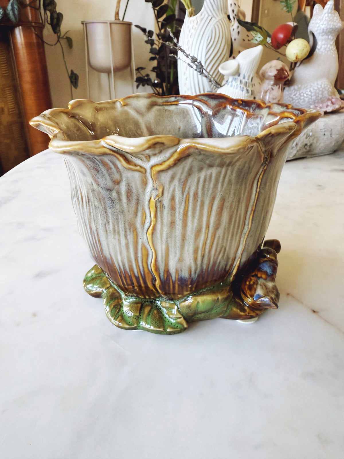 Vintage Inspired Birds Planter