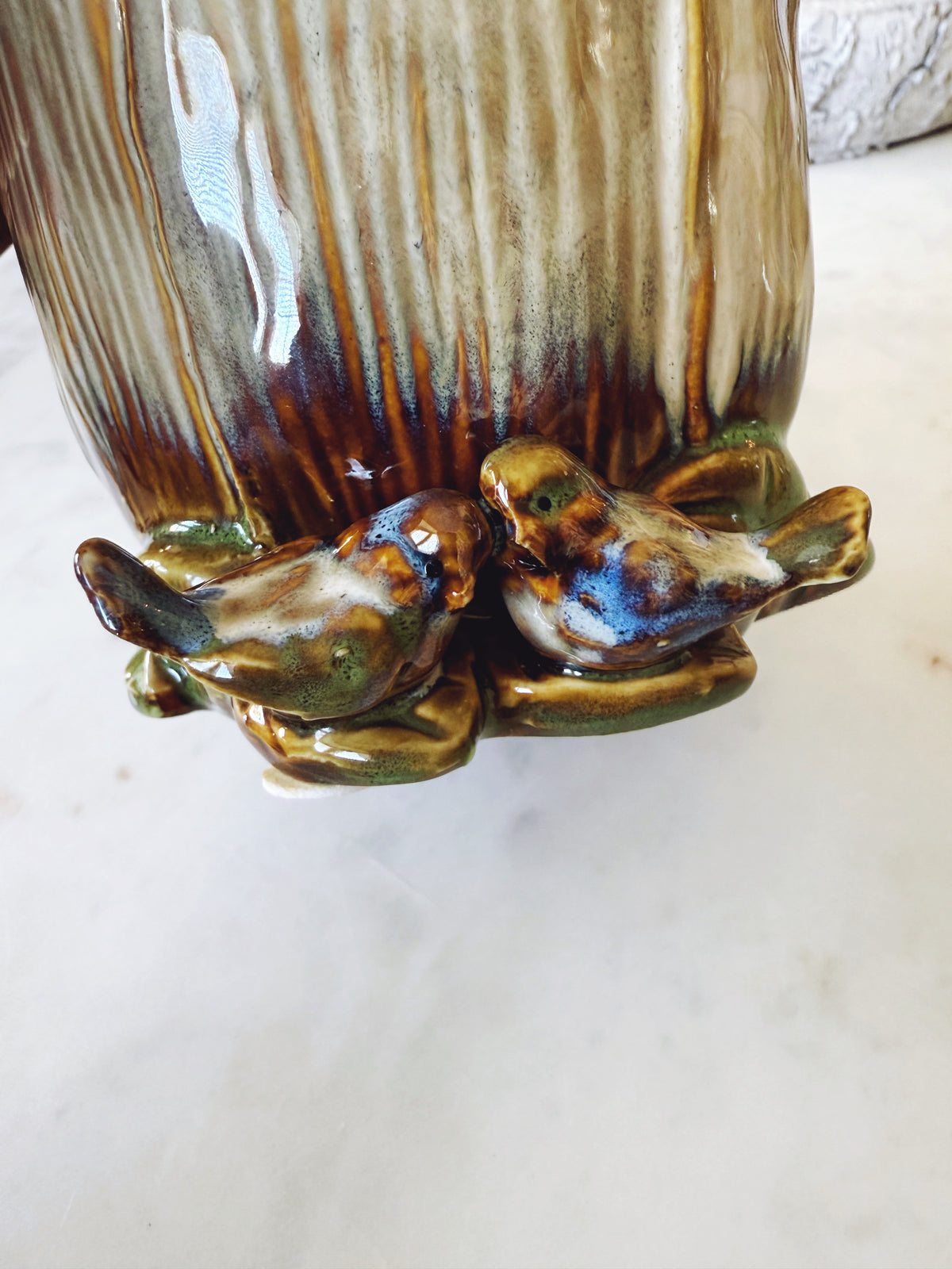 Vintage Inspired Birds Planter