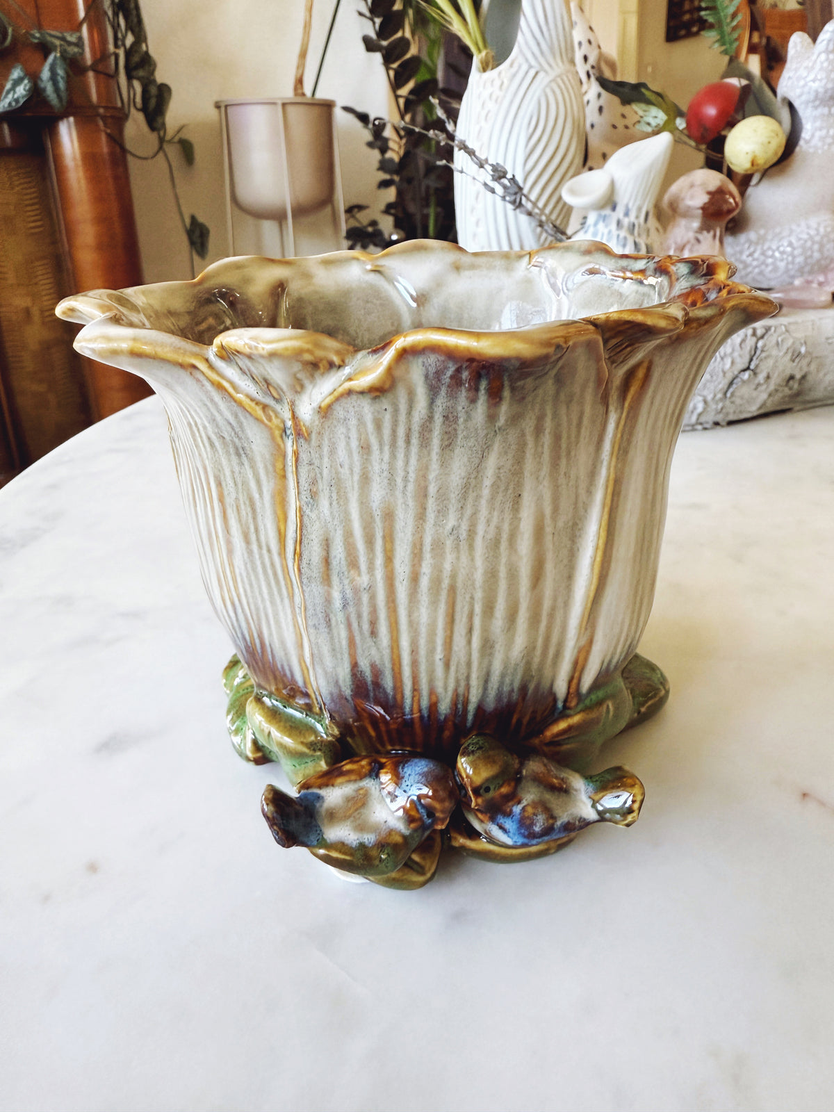 Vintage Inspired Birds Planter