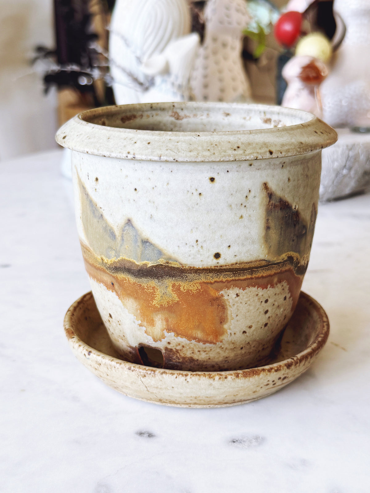 Handmade Vintage Studio Pottery Planter 4"