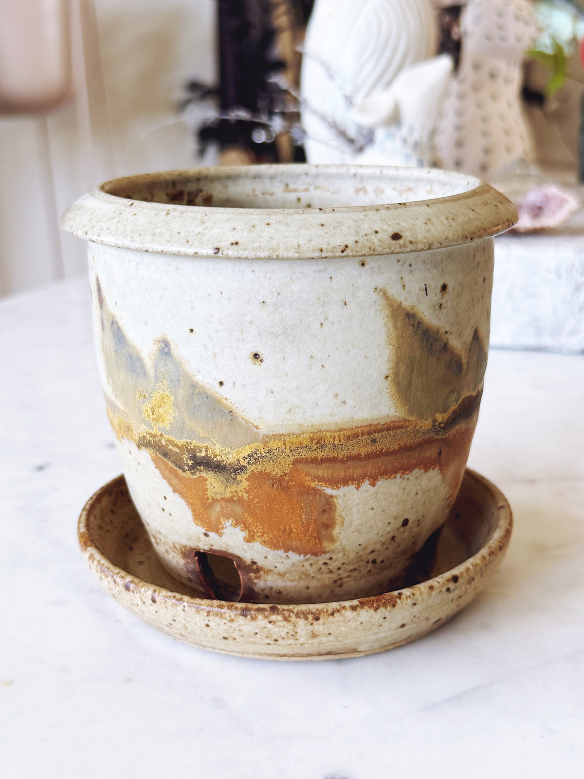 Handmade Vintage Studio Pottery Planter 4"