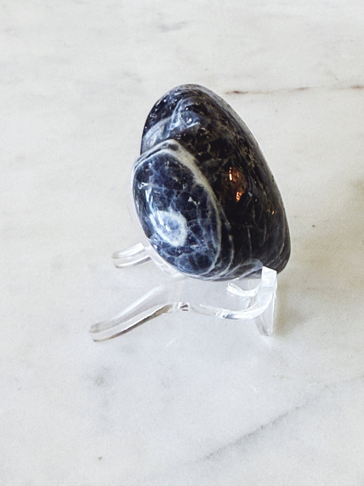 Sodalite Polished Crystal Heart