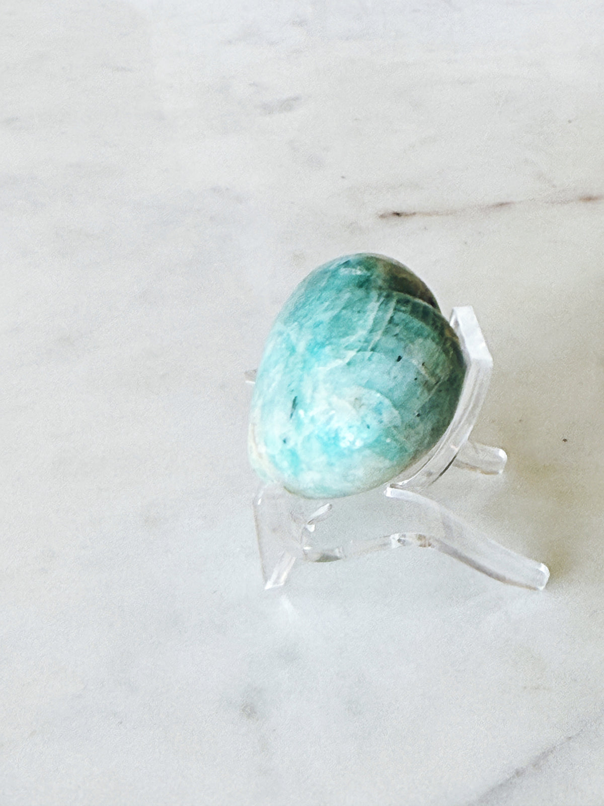 Amazonite Polished Crystal Heart