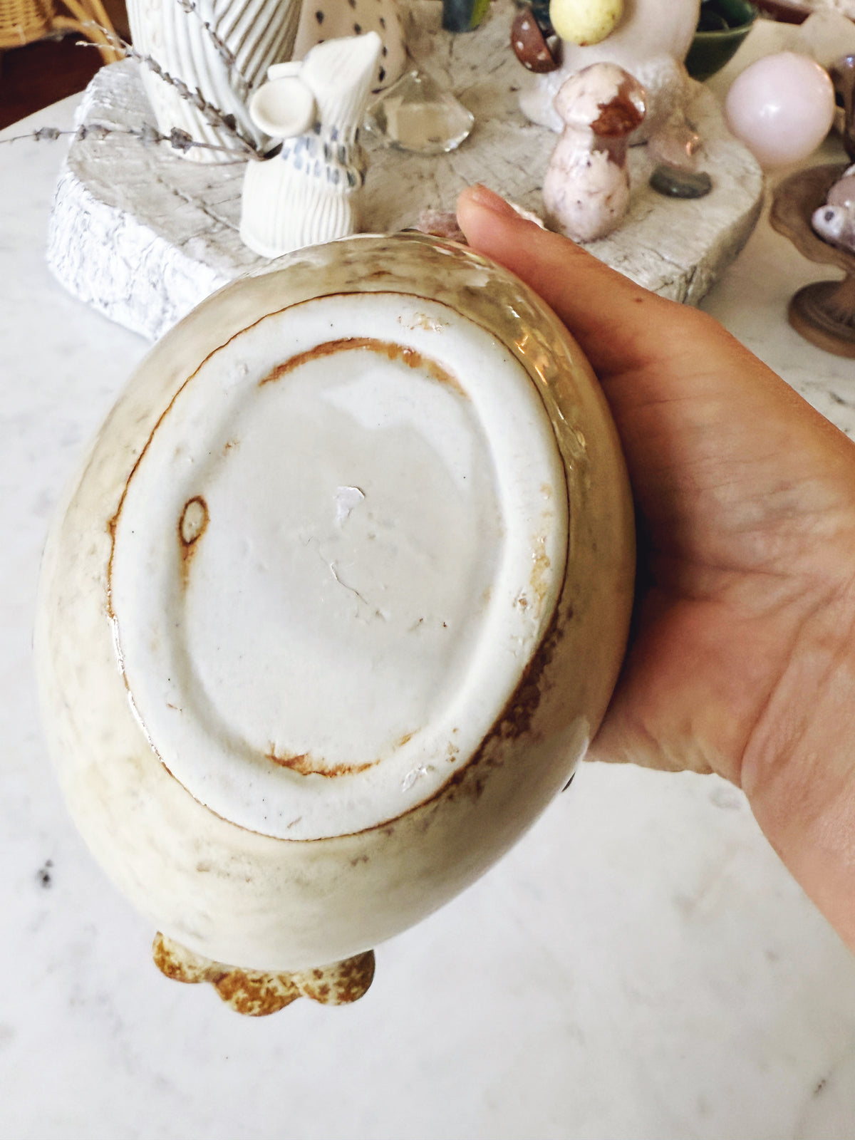 Handmade Chicken Planter Bowl 4"