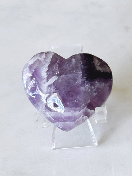 Chevron Amethyst Puffy Heart
