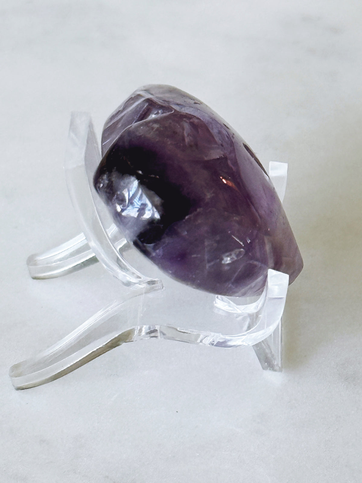 Chevron Amethyst Puffy Heart