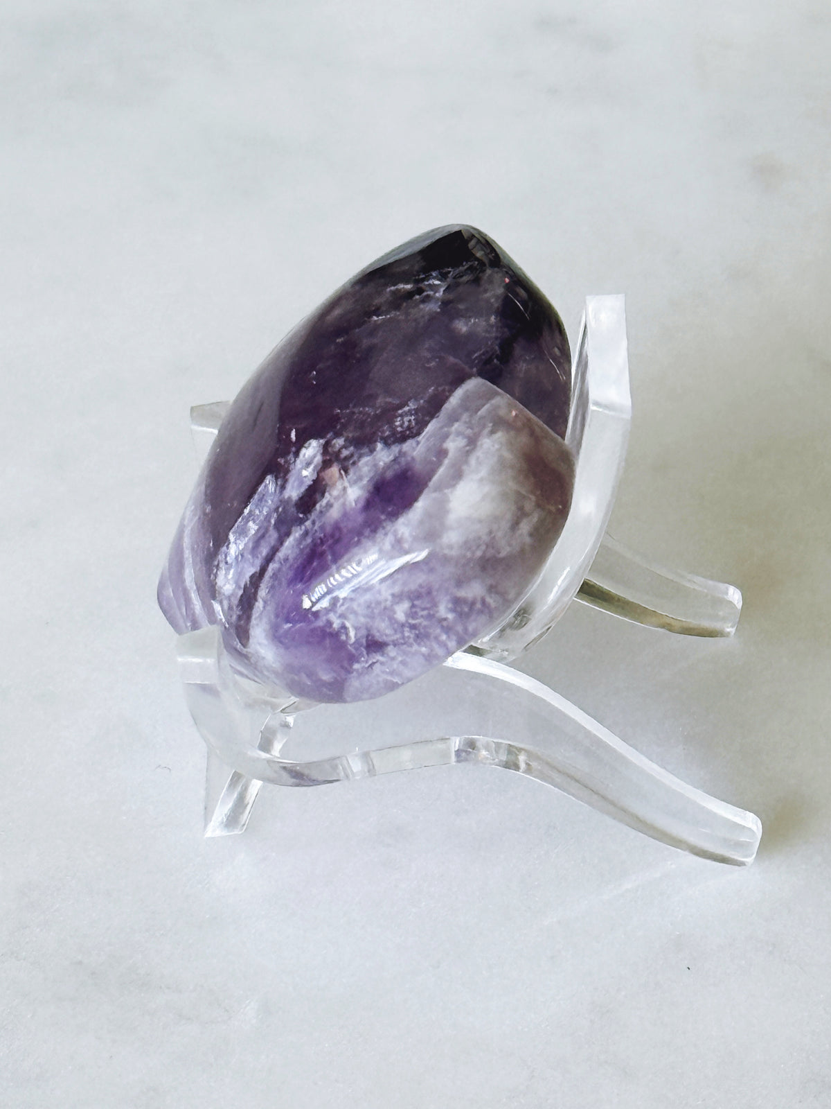 Chevron Amethyst Puffy Heart
