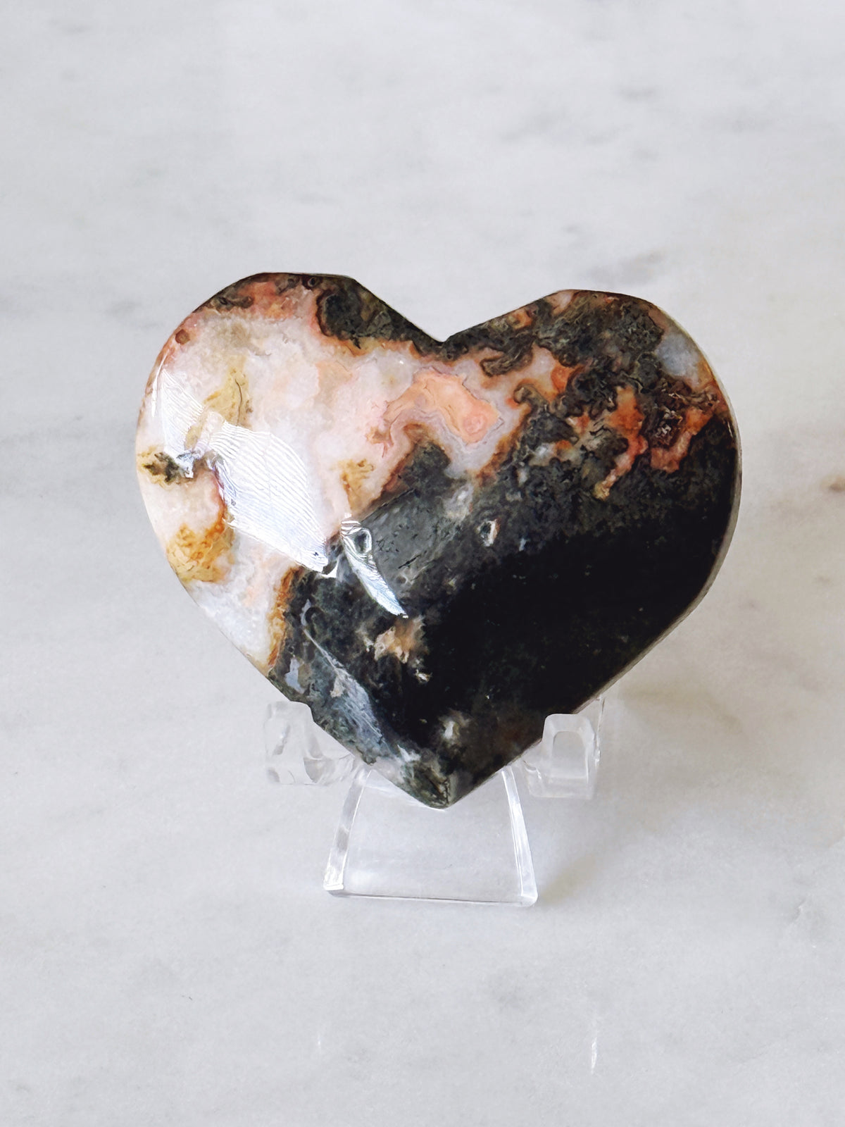 Moss Agate / Ocean Jasper HEART